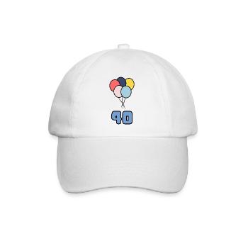 40. 40 YEARS. 40th ANNIVERSARY. BIRTHDAY 40 YEARS. - Baseball Cap - white/white - Front