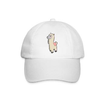 Lama Alpaka Motive Tier Mädchen pastellfarben pink - Baseballkappe - Weiß/Weiß - Vorne