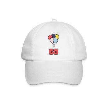 60. 60 YEARS. 60th ANNIVERSARY. 60TH BIRTHDAY. - Baseball Cap - white/white - Front