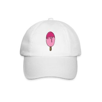 Crème glacée | Crème glacée rose | Sucettes glacées | Glace - Casquette classique - blanc/blanc - Devant