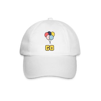 60. 60 YEARS. 60th ANNIVERSARY. 60TH BIRTHDAY. - Baseball Cap - white/white - Front