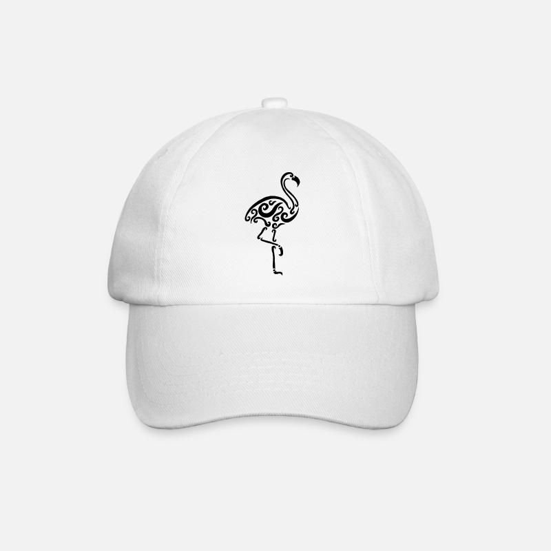 Schwarzer Flamingo - Baseballkappe - Weiß/Weiß