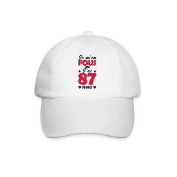 j'ai 87 ans / cadeau 87 ans / t-shirt 87 ans - Casquette classique - blanc/blanc - Devant