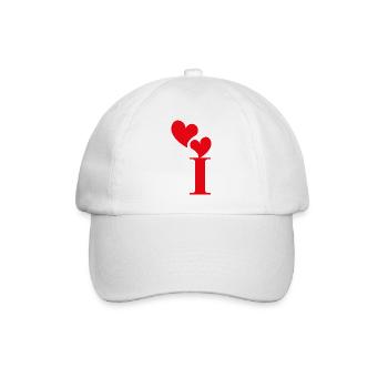 Lettre i cœur rouge - Casquette classique - blanc/blanc - Devant