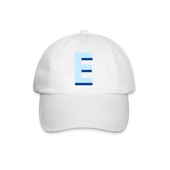 Lettre e bleu pop et moderne - Casquette classique - blanc/blanc - Devant