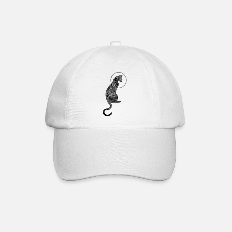 Abstrakte Ozeanische Katze - Baseballkappe - Weiß/Weiß
