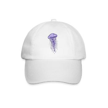 Purple Jellyfish Illustration - Baseball Cap - white/white - Front