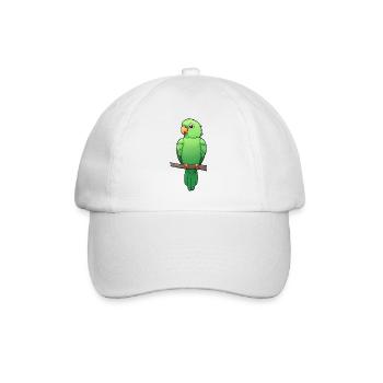 Adorable Green Parrot - Baseball Cap - white/white - Front
