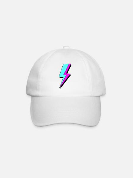 Psychedelische Neon-Beleuchtung - Baseballkappe - Weiß/Weiß