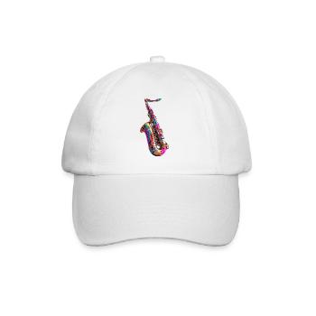 Colorful saxophone design - Baseball Cap - white/white - Front
