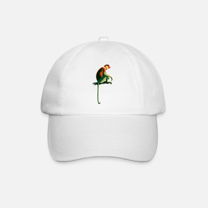 Proboscis monkey - Baseball Cap - white/white