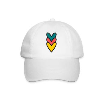 HERZ. HERZ. VALENTINSTAG. LIEBE. LIEBE. PAAR. - Baseballkappe - Weiß/Weiß - Vorne
