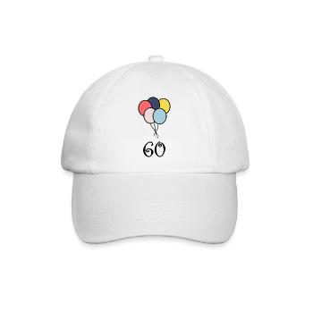60. 60 ANS. 60e ANNIVERSAIRE. ANNIVERSAIRE 60 ANS. - Casquette classique - blanc/blanc - Devant