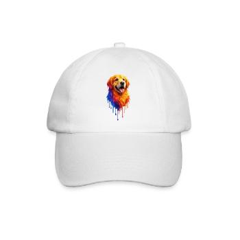 Golden Retriever in bright colors - Baseball Cap - white/white - Front