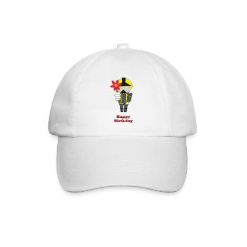 Happy Birthday - with flowers - Fire Brigade - Baseball Cap - white/white - Front