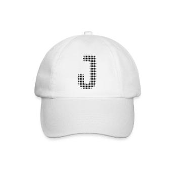 Buchstabe J – Punktmuster Initial Design - Baseballkappe - Weiß/Weiß - Vorne