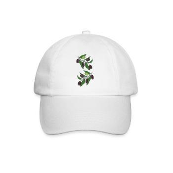 Olive Branches Illustration Botanical Print - Baseball Cap - white/white - Front