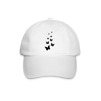 Flying butterflies - Baseball Cap - white/white - Front