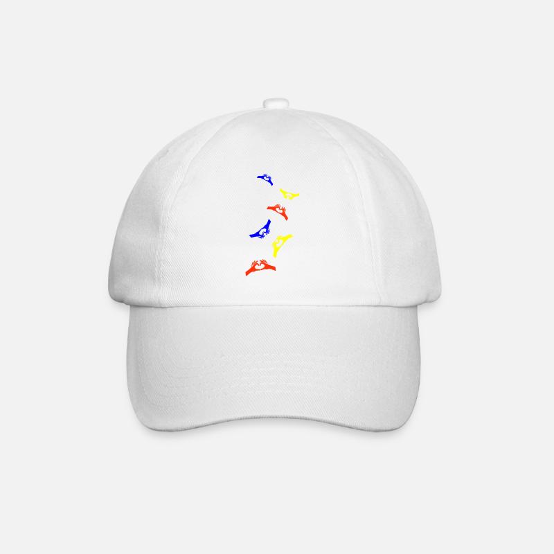 Hände Herz Bunt - Baseballkappe - Weiß/Weiß