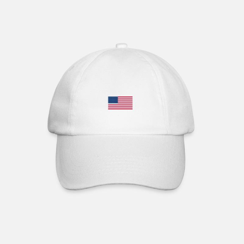 Graphique Drapeau Américain Drapeau USA Étoiles et Rayures - Casquette classique - blanc/blanc