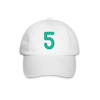 5 JAHRE. 5-jähriges JUBILÄUM. GEBURTSTAG 5 JAHRE. FÜNF - Baseballkappe - Weiß/Weiß - Vorne