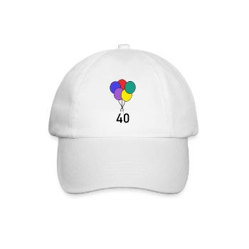 40. 40 YEARS. 40th ANNIVERSARY. BIRTHDAY 40 YEARS. - Baseball Cap - white/white - Front
