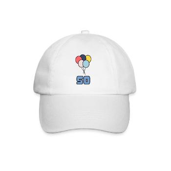 50. 50 ANS. 50e ANNIVERSAIRE. ANNIVERSAIRE 50 ANS. - Casquette classique - blanc/blanc - Devant