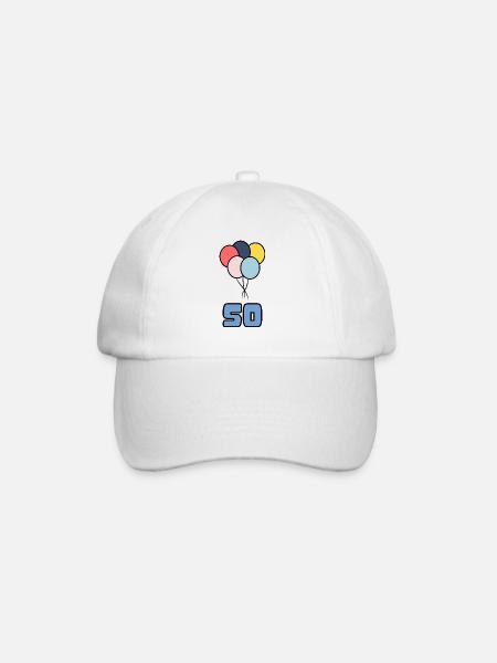 50. 50 ANS. 50e ANNIVERSAIRE. ANNIVERSAIRE 50 ANS. - Casquette classique - blanc/blanc