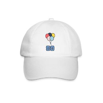 80. 80 YEARS. 80TH ANNIVERSARY. BIRTHDAY 80 YEARS. - Baseball Cap - white/white - Front