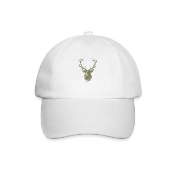Hirsch Hirschgeweih Jäger Jagd Hirschjagd Wild - Baseballkappe - Weiß/Weiß - Vorne