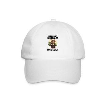 facilement distraite par les chats et les plantes - Casquette classique - blanc/blanc - Devant