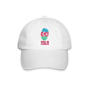 Made In Azerbaijan / Aserbaidschan / Azərbaycan - Baseballkappe - Weiß/Weiß - Vorne