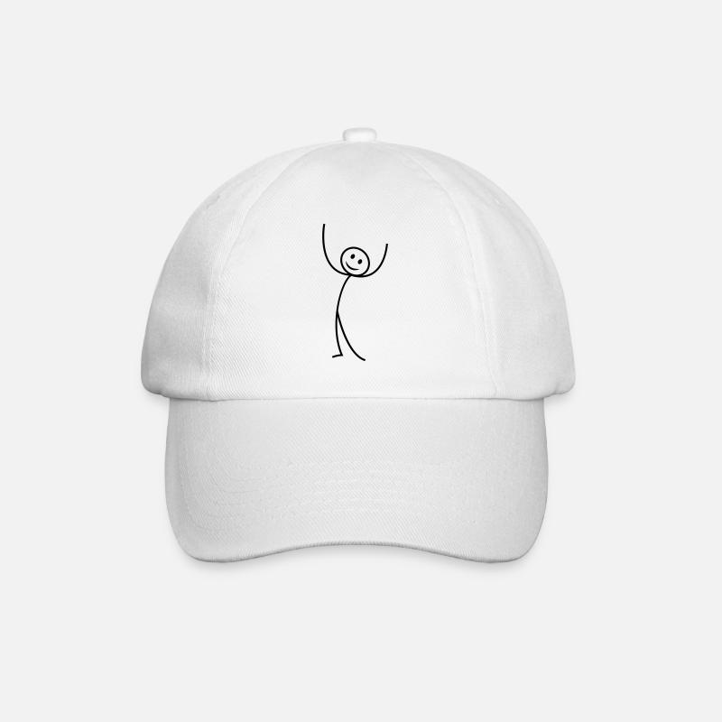 Strichmännchen - Baseballkappe - Weiß/Weiß