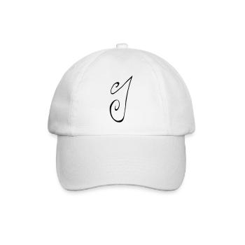 Buchstabe J - Baseballkappe - Weiß/Weiß - Vorne