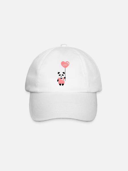 Pärchenshirt "Panda" Mädchen - Baseballkappe - Weiß/Weiß