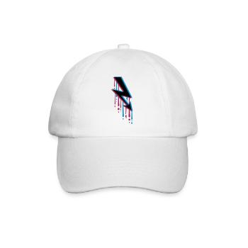 tropfen graffiti 3d elektrisch blitz strom energie - Baseballkappe - Weiß/Weiß - Vorne