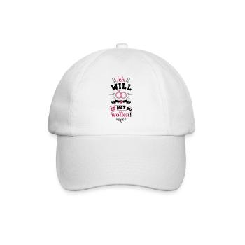 ich will er hat zu wollen ringe - Baseballkappe - Weiß/Weiß - Vorne