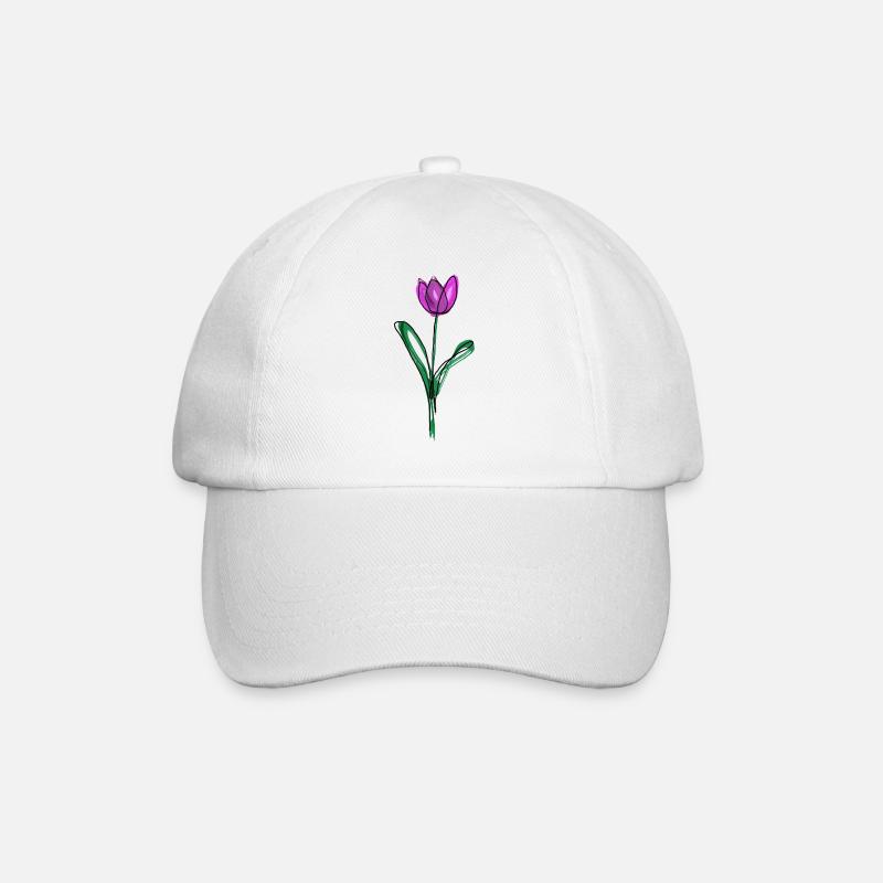 Purple tulip - Baseball Cap - white/white
