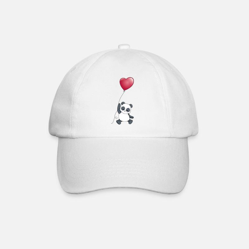 panda coeur - Casquette classique - blanc/blanc