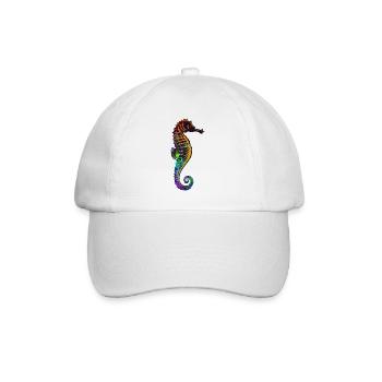 Fluorescent Seahorse by the Manzanita`s - Baseballkappe - Weiß/Weiß - Vorne