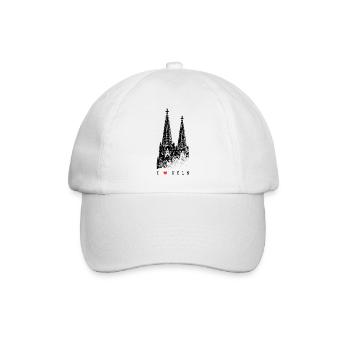 I Love Cologne Cologne Skyline Cologne Cathedral Silhouette - Baseball Cap - white/white - Front