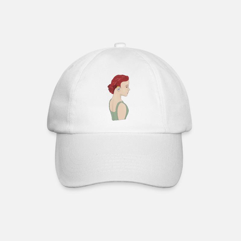 Girl using a hearing aid - Baseball Cap - white/white