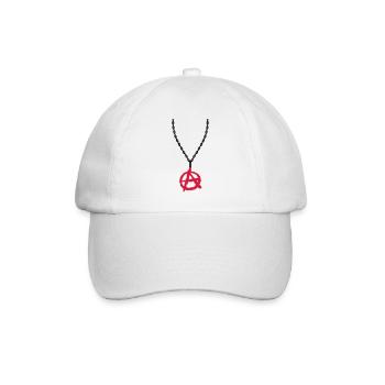 Necklace jewelry anarchy symbol - Baseball Cap - white/white - Front
