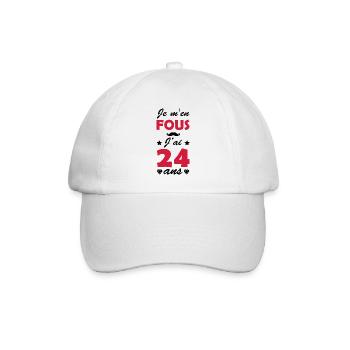 j ai 24 ans / humour anniversaire 24 ans - Casquette classique - blanc/blanc - Devant