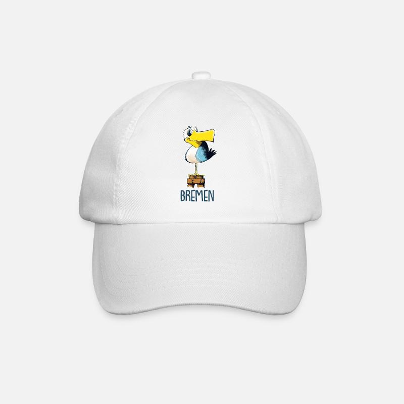 funny Moewe from Bremen - Baseball Cap - white/white