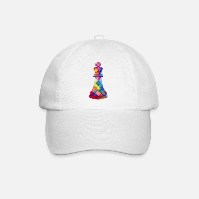 Kunst Schachfigur König - Baseballkappe - Weiß/Weiß