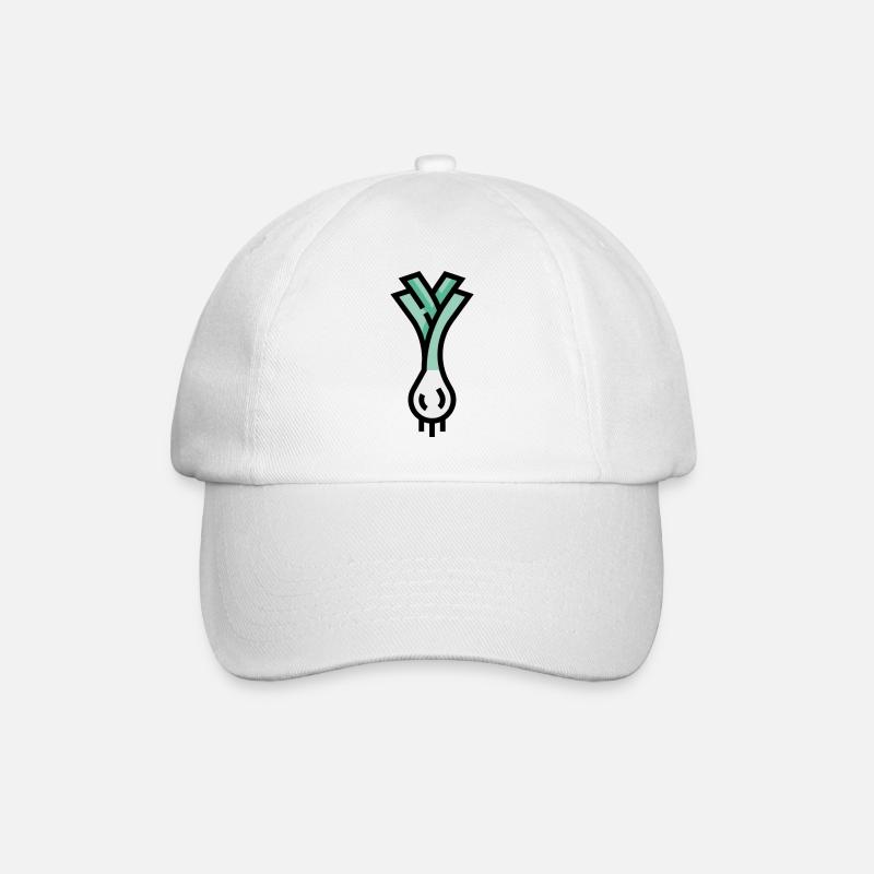 Leek Icon - Baseball Cap - white/white