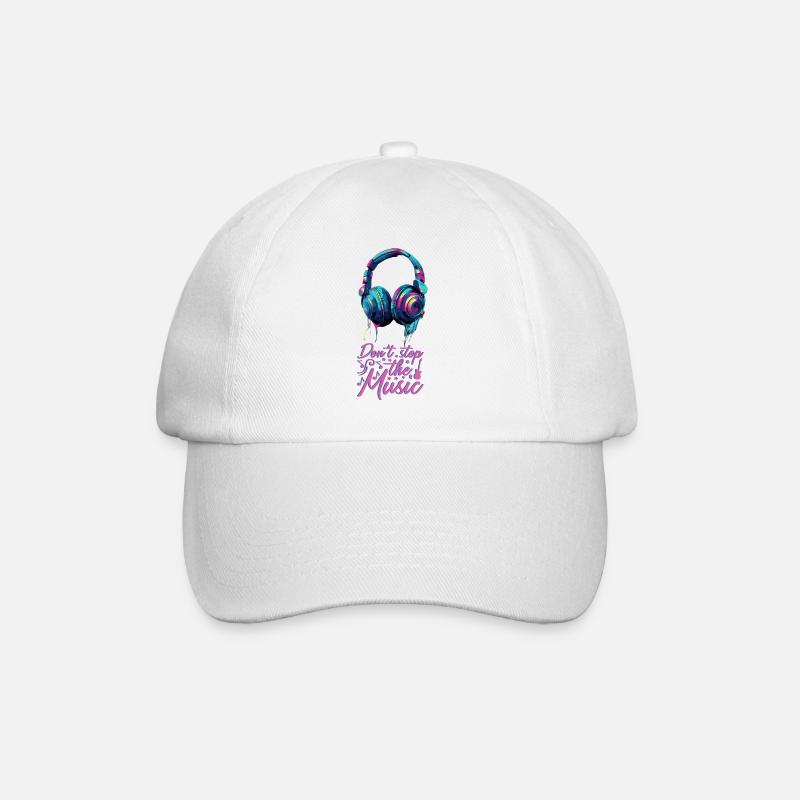 Kopfhörer don't stop the music coole Farben - Baseballkappe - Weiß/Weiß