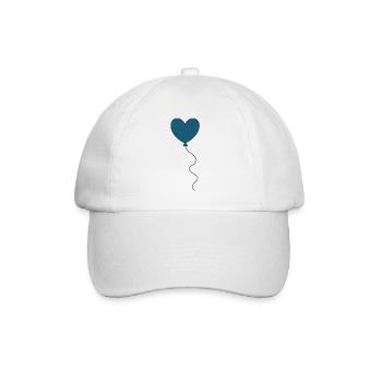Blue Heart Balloon Balloon Valentine's Day - Baseball Cap - white/white - Front