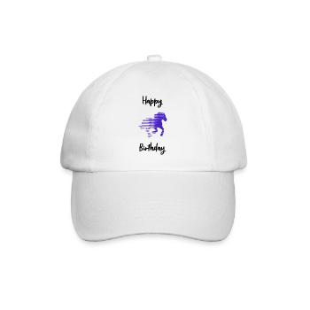 HAPPY BIRTHDAY. ANNIVERSARY. HORSE - Baseball Cap - white/white - Front